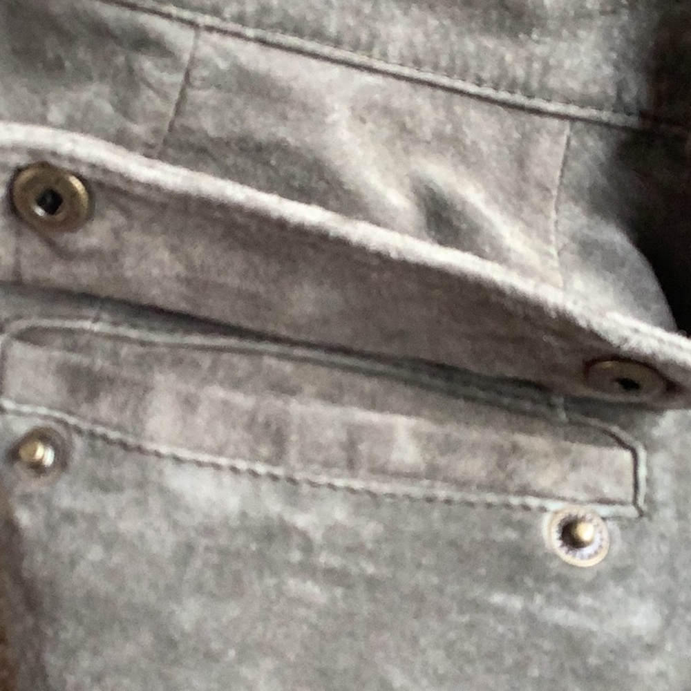 Suede olive green Sienastudio cargo pants.  Sz 6 - Picture 14 of 14